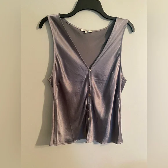 Madewell Dusk Grey Satin Vest Top Matching Set Sizes 12 and L - Picture 9 of 13